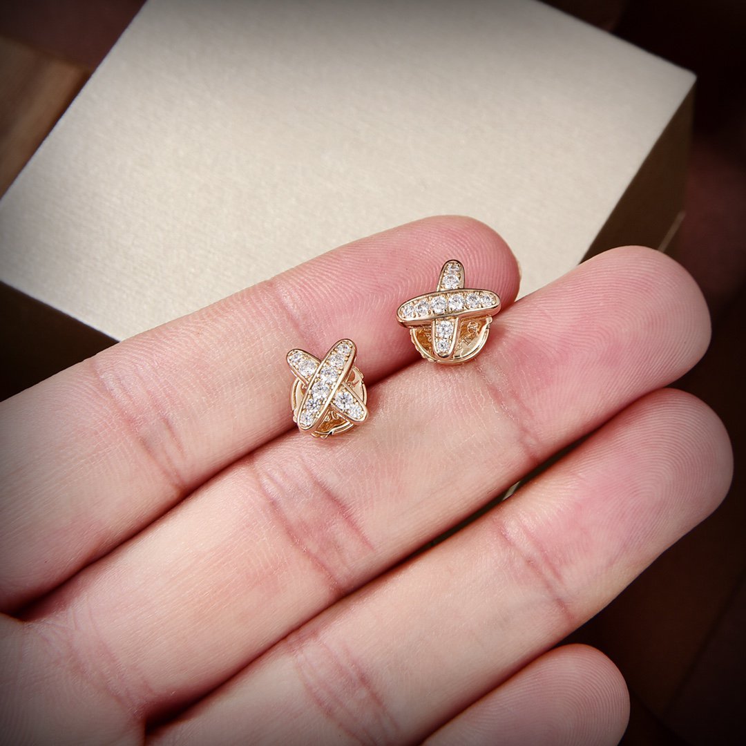[Violet JW]JEUX DE GOLD DIAMOND EARRINGS