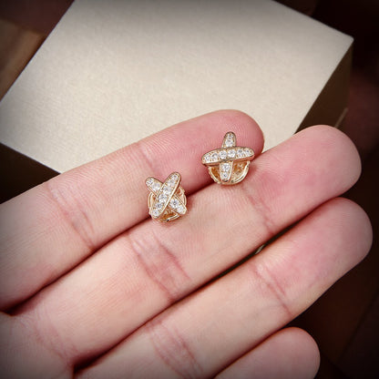 [Violet JW]JEUX DE GOLD DIAMOND EARRINGS