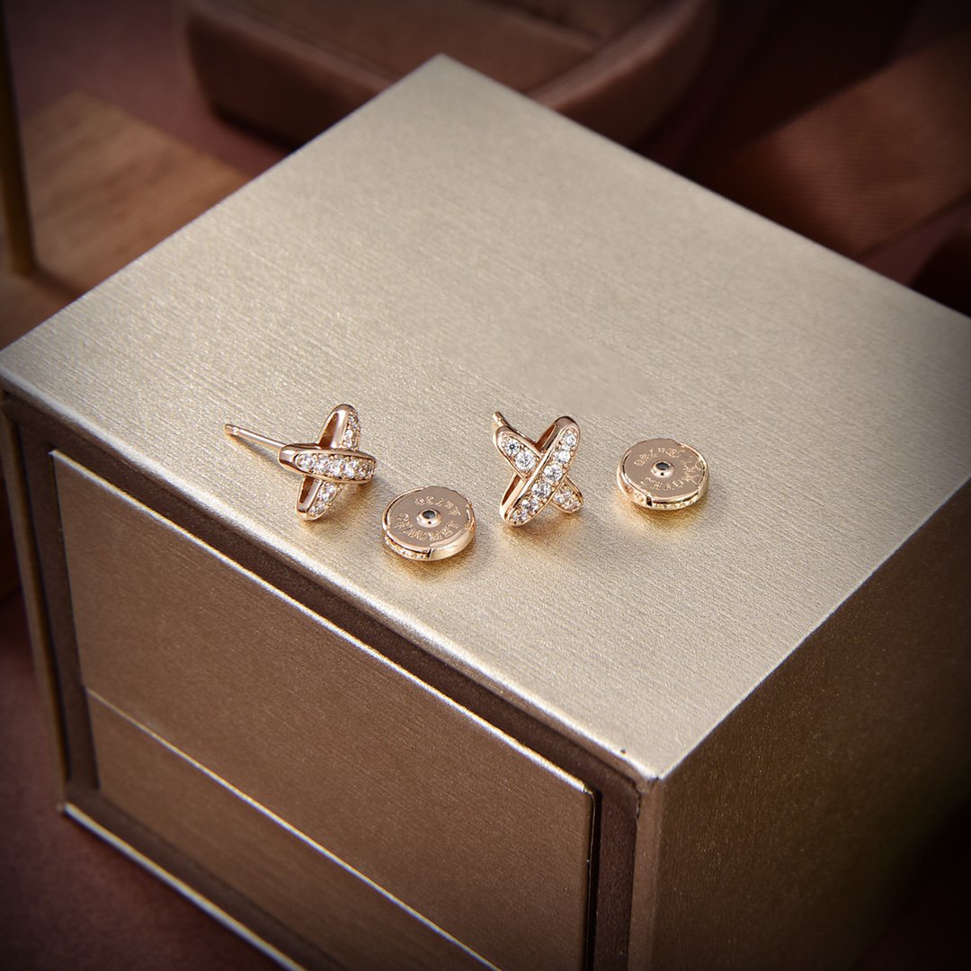 [Violet JW]JEUX DE GOLD DIAMOND EARRINGS