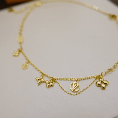 [Violet JW]BLOOMING SUPPLE NECKLACE BRASS