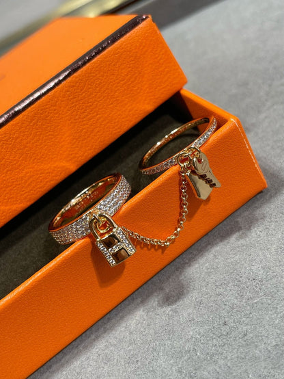 [Violet JW]HM KELLY CLOCHETTE DOUBLE RING IN  WITH DIAMONDS