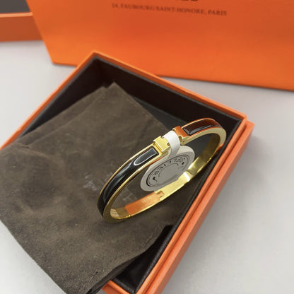 [Violet JW]CLASSIC HM CLIC BLACK 8MM ENAMEL BRACELET