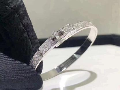 [Violet JW]HM KELLY BRACELET IN SILVER AND FULL PAVE DIAMOND
