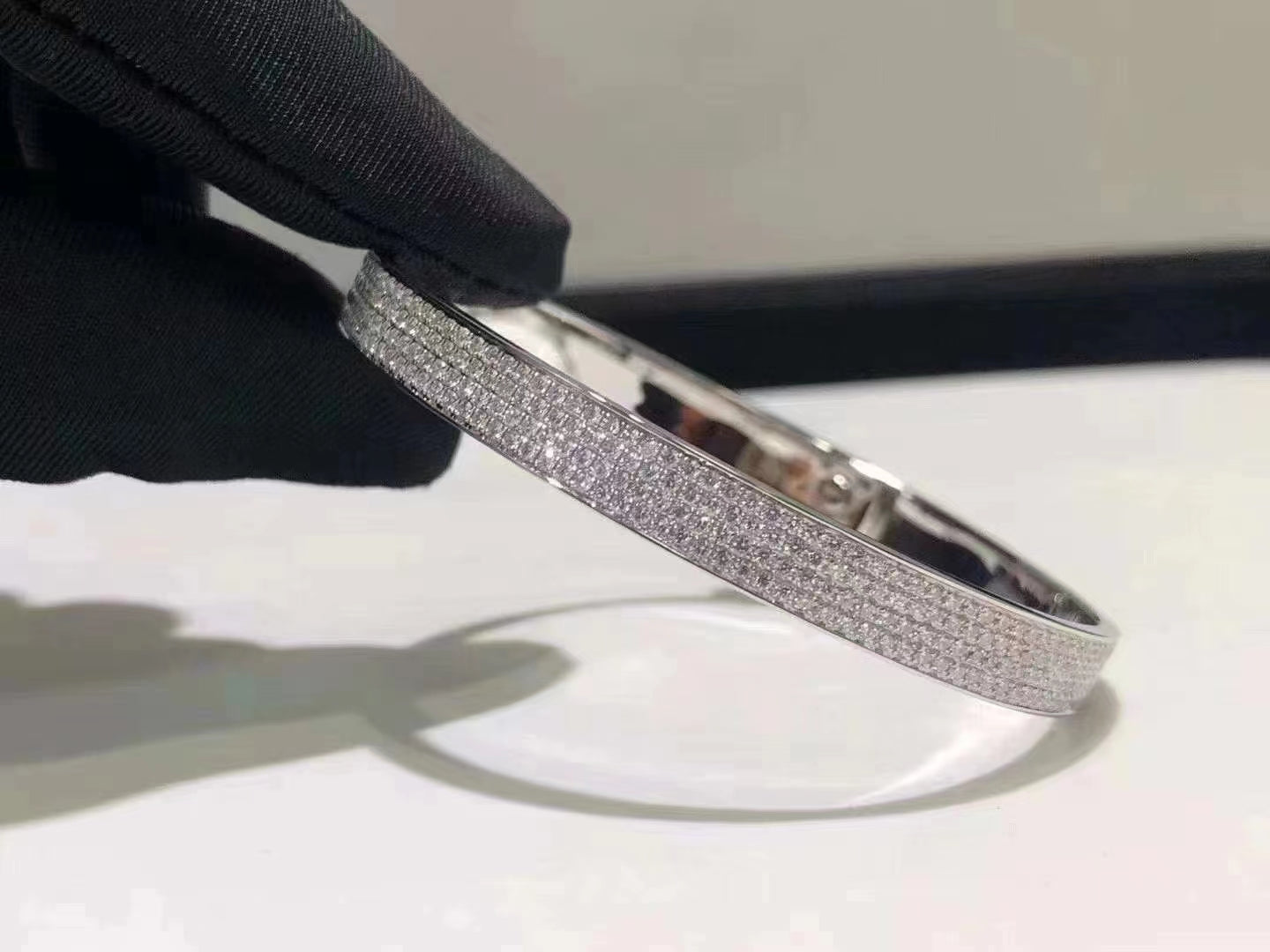 [Violet JW]HM KELLY BRACELET IN SILVER AND FULL PAVE DIAMOND