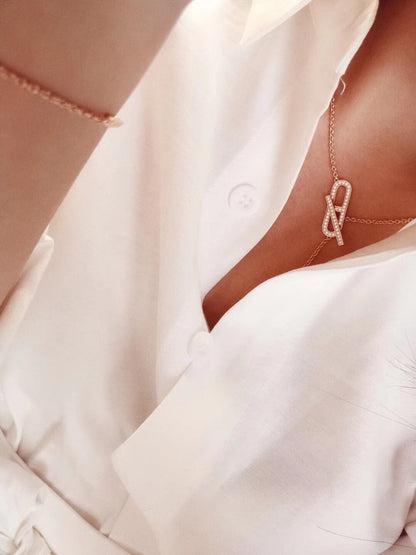 [Violet JW]HM FIRE PIG NOSE NECKLACE TRENDY STREET