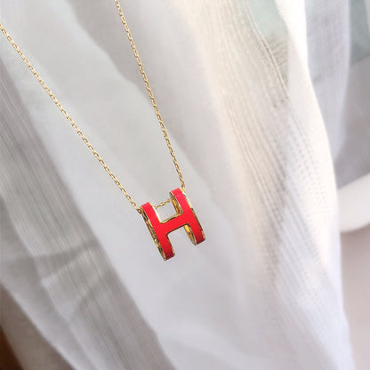 [Violet JW]HM CLIC RED ENAMEL GOLD NECKLACE
