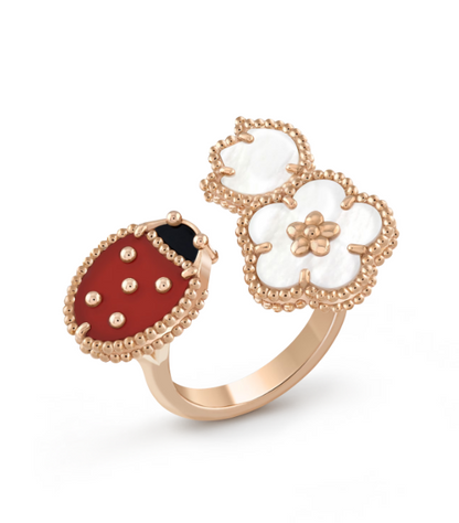 [Violet JW]LUCKY 3 MOTIF ROSE GOLD RING