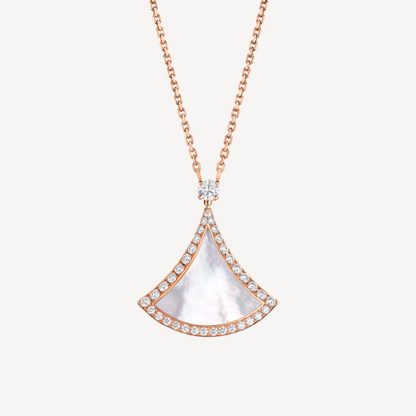 [Violet JW]DREAM MOP DIAMOND PAVED PINK GOLD NECKLACE