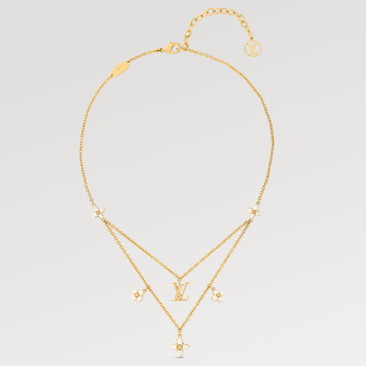 [Violet JW]FLOWERGRAM GOLD MOP DOUBLE ROW NECKLACE