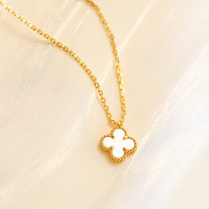 [Violet JW]CLOVER MINI 9.5MM WHITE MOTHER-OF-PEARL NECKLACE