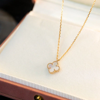 [Violet JW]CLOVER MINI 9.5MM WHITE MOTHER-OF-PEARL NECKLACE