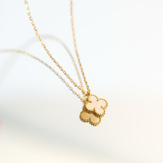 [Violet JW]CLOVER MINI 9.5MM WHITE MOTHER-OF-PEARL NECKLACE