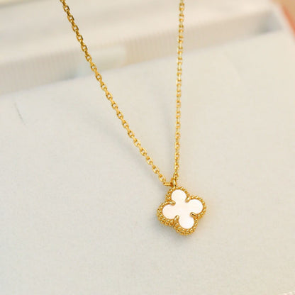 [Violet JW]CLOVER MINI 9.5MM WHITE MOTHER-OF-PEARL NECKLACE