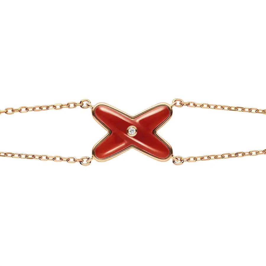 [Violet JW]JEUX BRACELET CARNELIAN PINK GOLD 1 DIAMOND