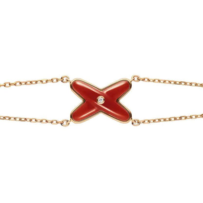 [Violet JW]JEUX BRACELET CARNELIAN PINK GOLD 1 DIAMOND