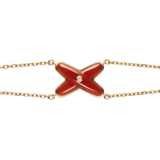 [Violet JW]JEUX BRACELET CARNELIAN PINK GOLD 1 DIAMOND
