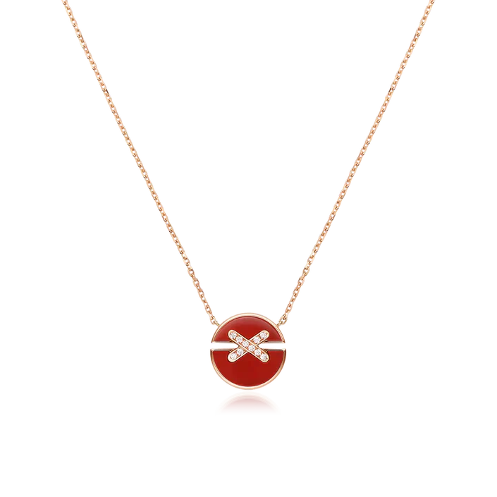 [Violet JW]JEUX DE ROSE GOLD DIAMOND NECKLACE