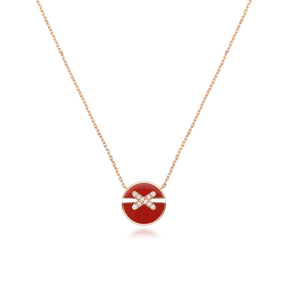 [Violet JW]JEUX DE ROSE GOLD DIAMOND NECKLACE