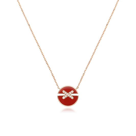 [Violet JW]JEUX DE ROSE GOLD DIAMOND NECKLACE