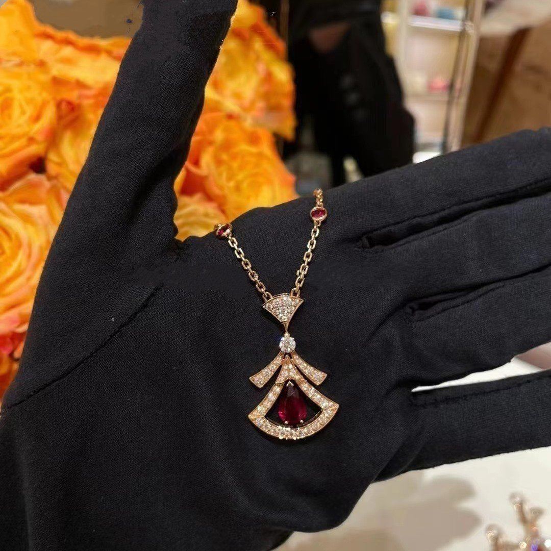 [Violet JW]DREAM NECKLACE CARNELIAN DIAMOND PINK GOLD