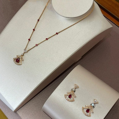 [Violet JW]DREAM NECKLACE CARNELIAN DIAMOND PINK GOLD