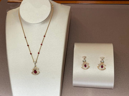 [Violet JW]DREAM NECKLACE CARNELIAN DIAMOND PINK GOLD