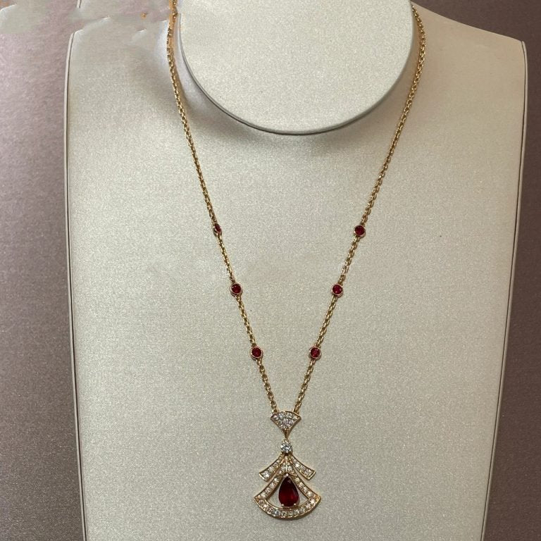 [Violet JW]DREAM NECKLACE CARNELIAN DIAMOND PINK GOLD
