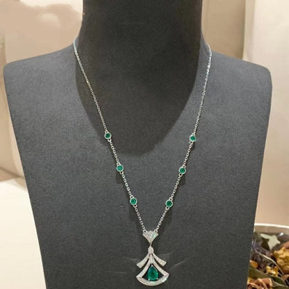 [Violet JW]DREAM NECKLACE MALACHITE DIAMOND SILVER