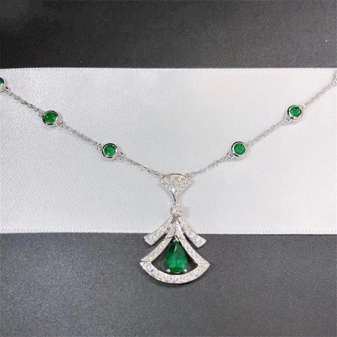 [Violet JW]DREAM NECKLACE MALACHITE DIAMOND SILVER