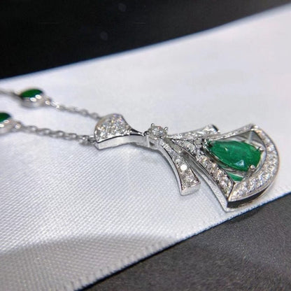 [Violet JW]DREAM NECKLACE MALACHITE DIAMOND SILVER