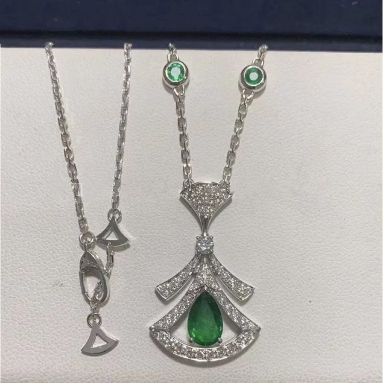 [Violet JW]DREAM NECKLACE MALACHITE DIAMOND SILVER