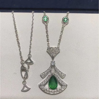 [Violet JW]DREAM NECKLACE MALACHITE DIAMOND SILVER