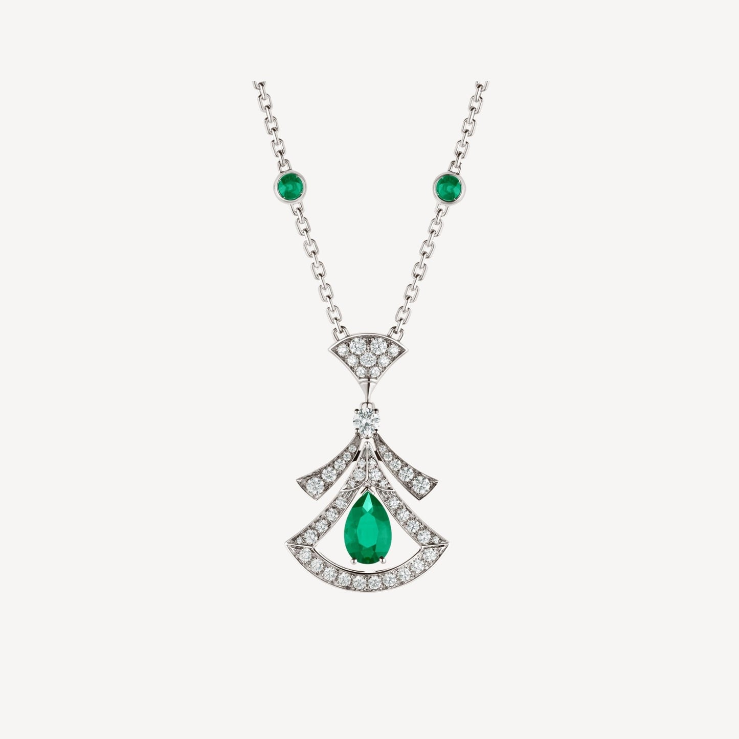[Violet JW]DREAM NECKLACE MALACHITE DIAMOND SILVER