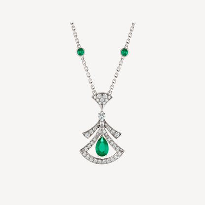 [Violet JW]DREAM NECKLACE MALACHITE DIAMOND SILVER