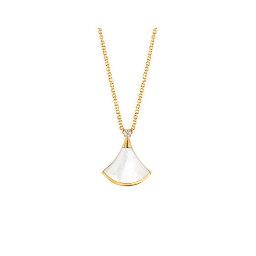 [Violet JW]DREAM NECKLACE WHITE MOP GOLD 1 DIAMOND