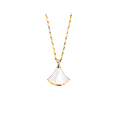 [Violet JW]DREAM NECKLACE WHITE MOP GOLD 1 DIAMOND