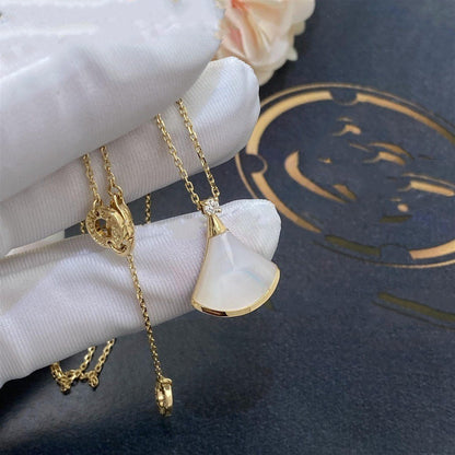 [Violet JW]DREAM NECKLACE WHITE MOP GOLD 1 DIAMOND