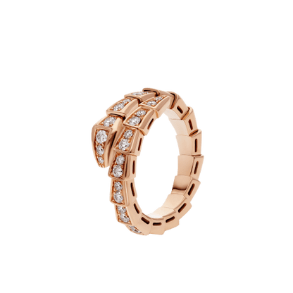 [Violet JW]SERPENTI RING PINK GOLD DIAMOND PAVED 4MM