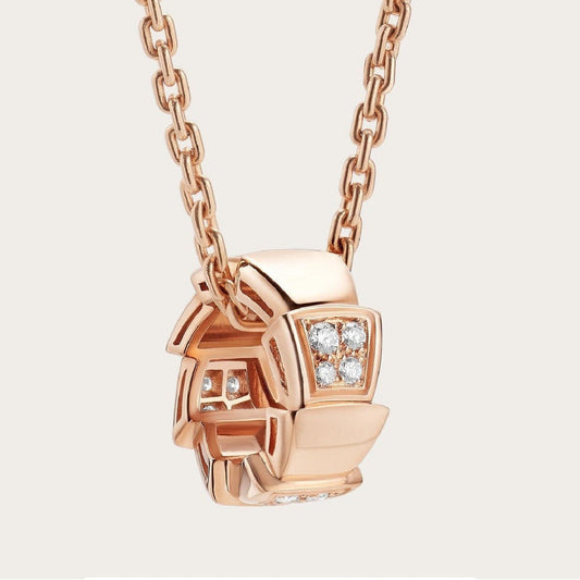 [Violet JW]SERPENTI PEDANT DIAMOND PINK GOLD NECKLACE