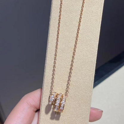 [Violet JW]SERPENTI PINK GOLD NECKLACE DOUBLE RING DIAMOND