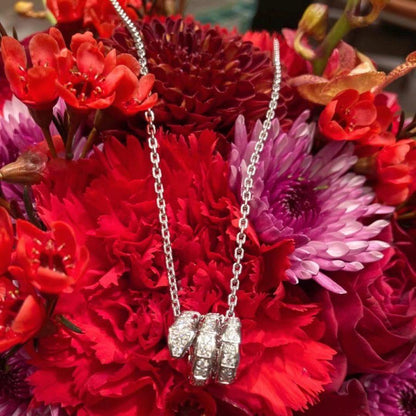 [Violet JW]SERPENTI  NECKLACE DOUBLE RING DIAMOND