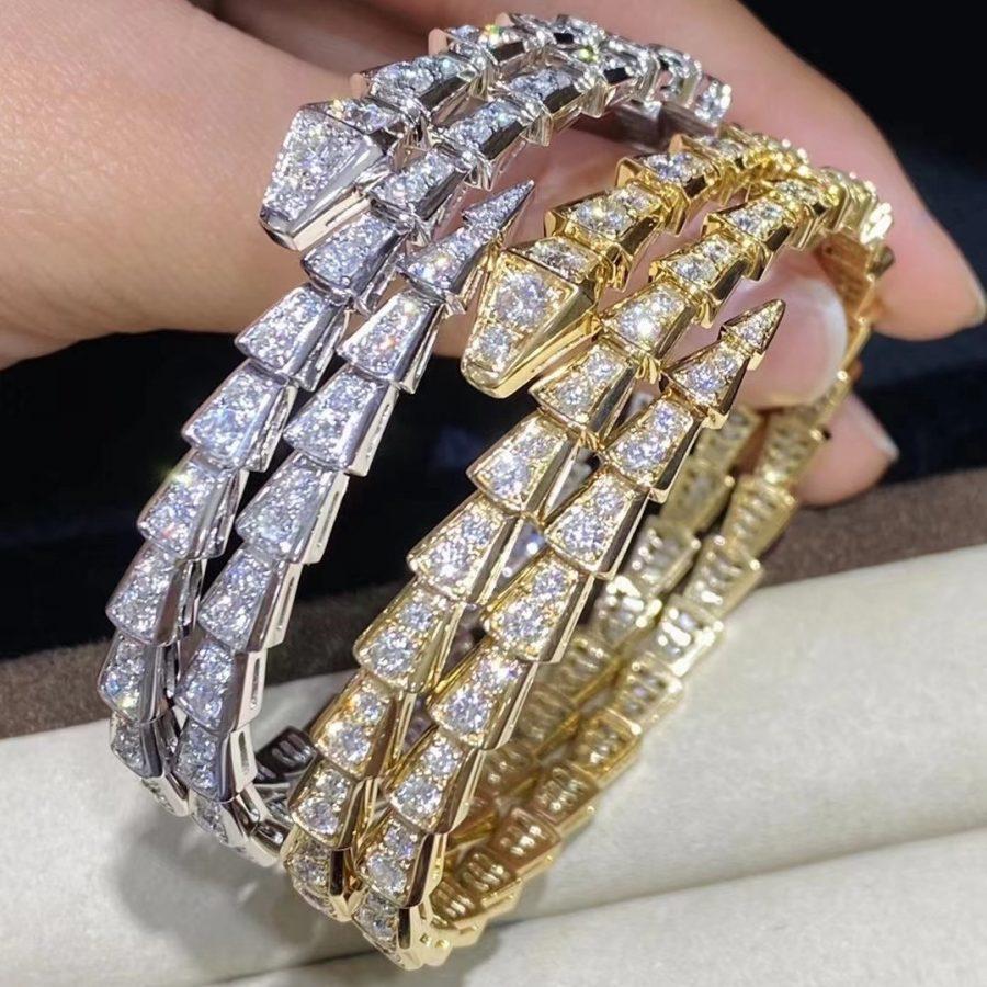 [Violet JW]SERPENTI BRACELET GOLD DIAMOND DOUBLE ROW