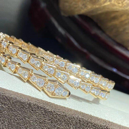 [Violet JW]SERPENTI BRACELET GOLD DIAMOND DOUBLE ROW