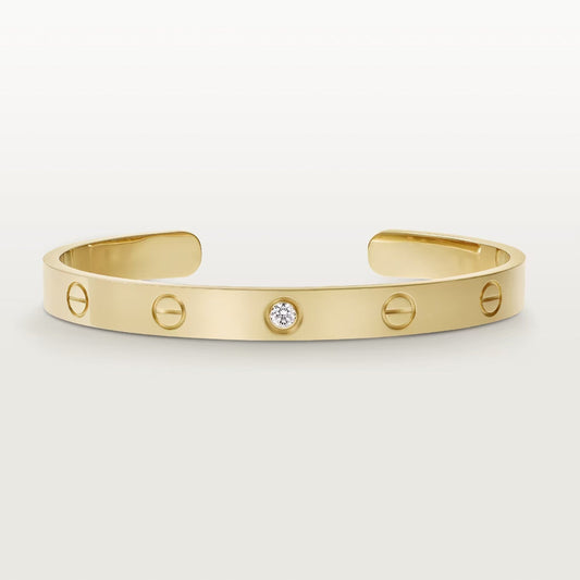 [Violet JW]LOVE BRACELET 6.1MM 1 DIAMOND OPEN CUFF