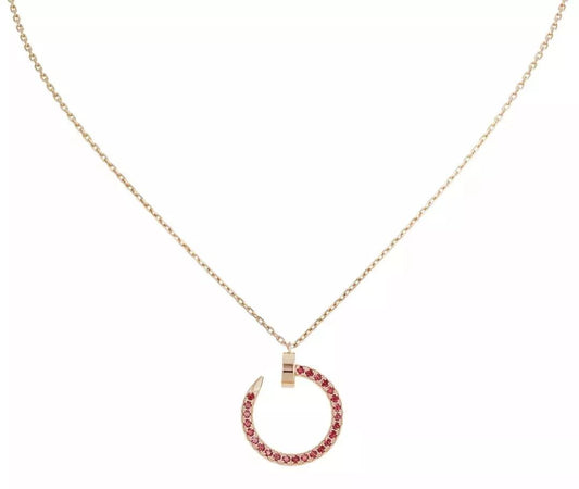 [Violet JW]JUSTE NECKLACE GOLD RED DIAMONDS