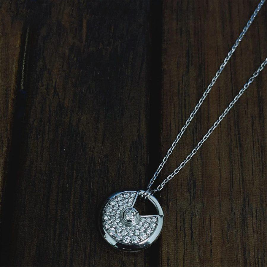 [Violet JW]AMULETTE SILVER FULL DIAMOND NECKLACE