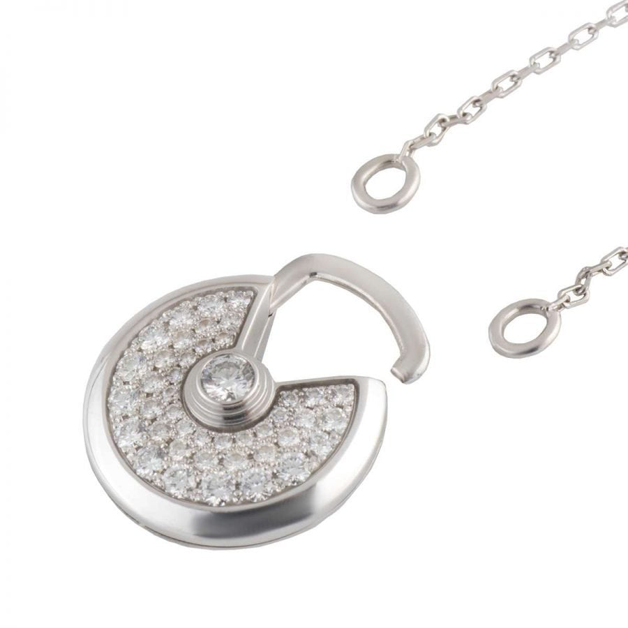 [Violet JW]AMULETTE SILVER FULL DIAMOND NECKLACE