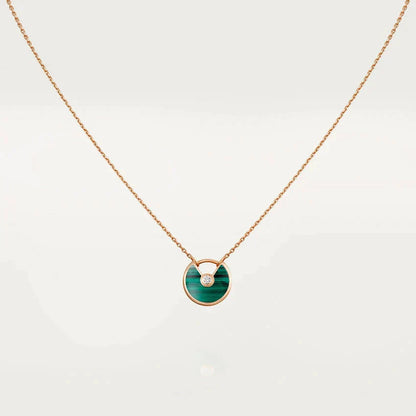 [Violet JW]AMULETTE ROSE GOLD MALACHITE NECKLACE