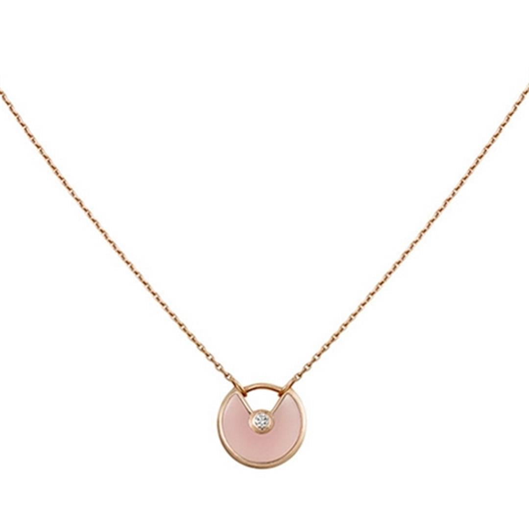 [Violet JW]AMULETTE ROSE GOLD PINK MOP NECKLACE