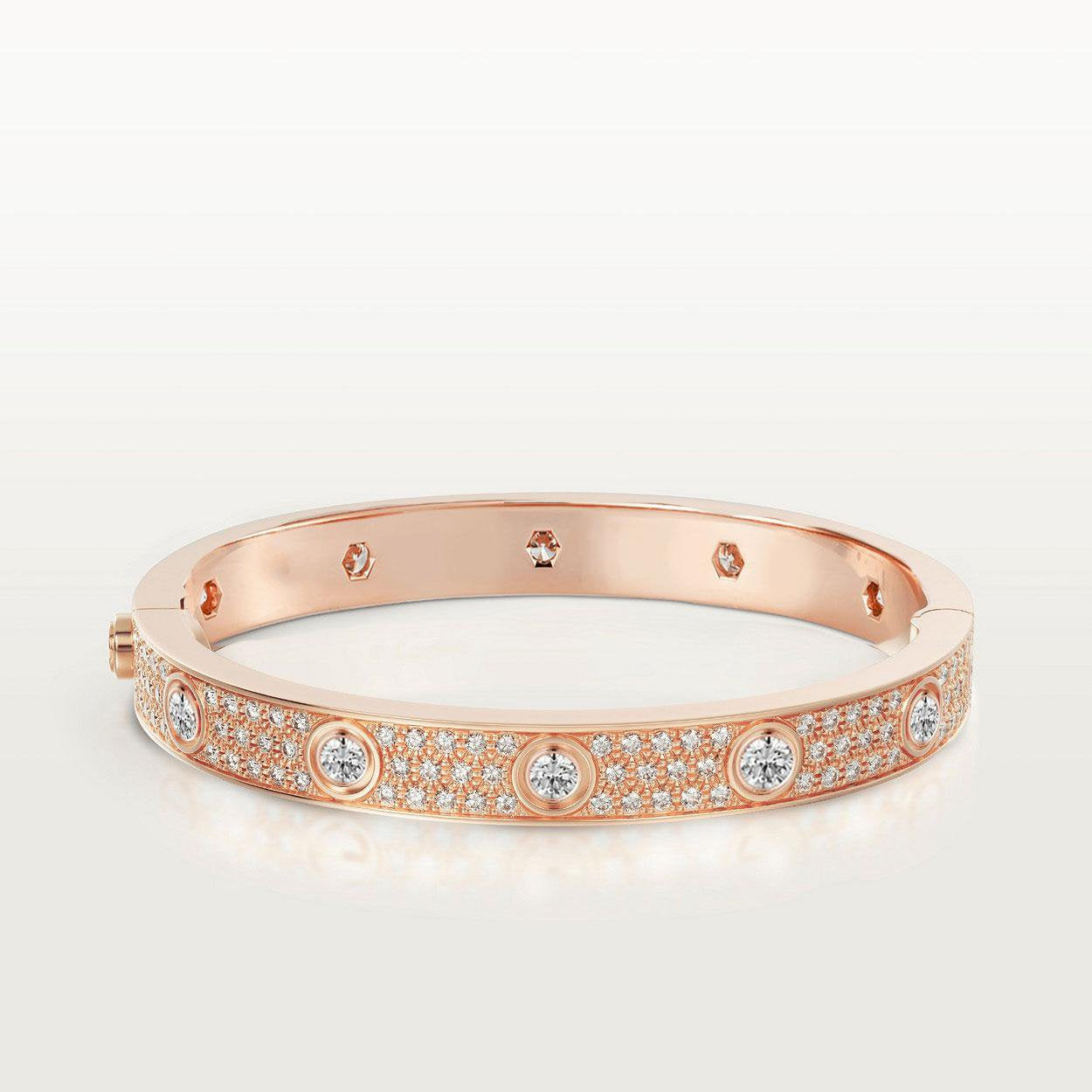 [Violet JW]LOVE BRACELET 6.1MM DIAMOND-PAVED 10 BIG DIAMONDS